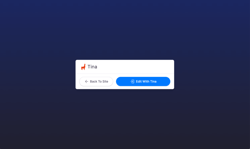 Tina Login Page